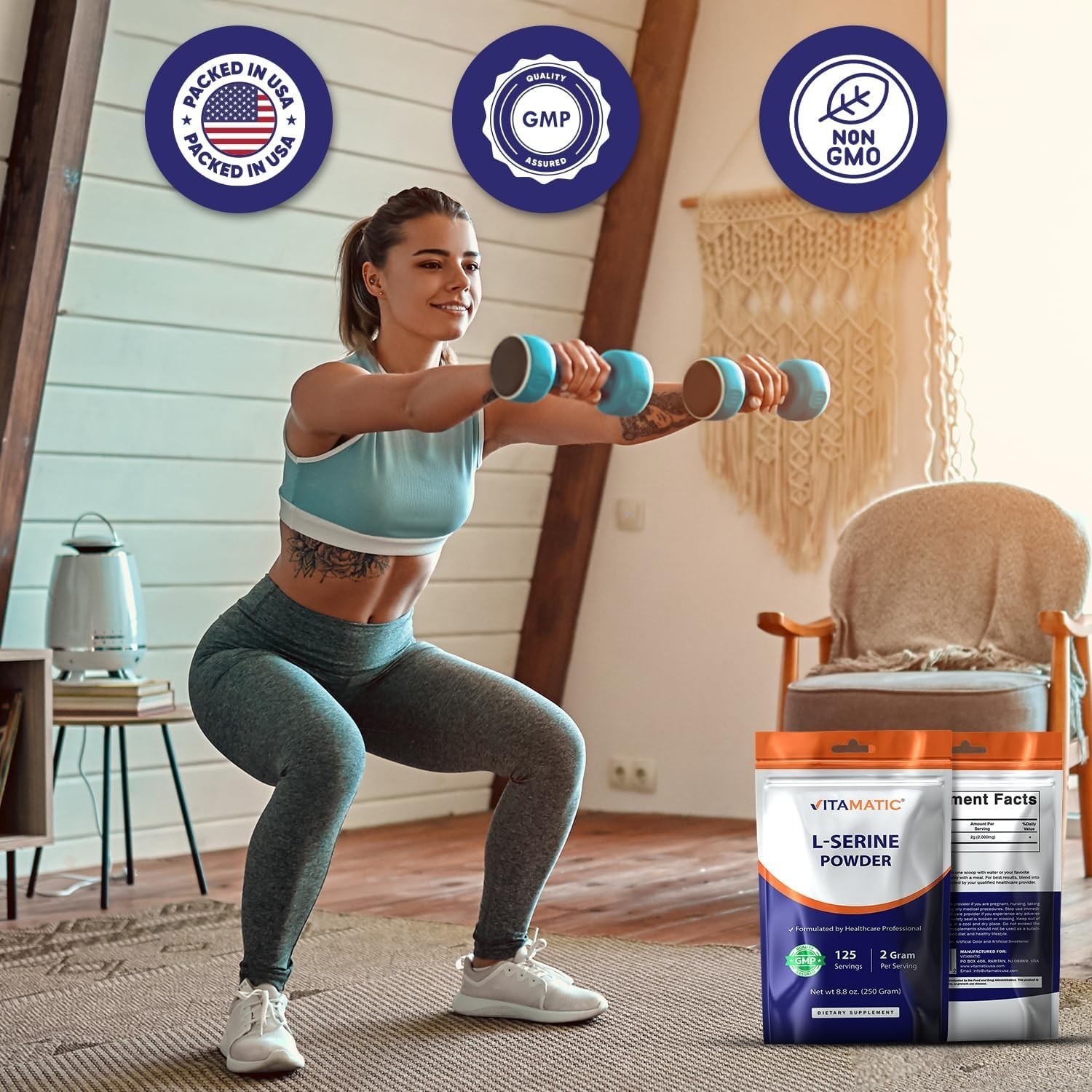 250g L-Serine Powder – 2000mg Servings for Immune Support & Energy Management
