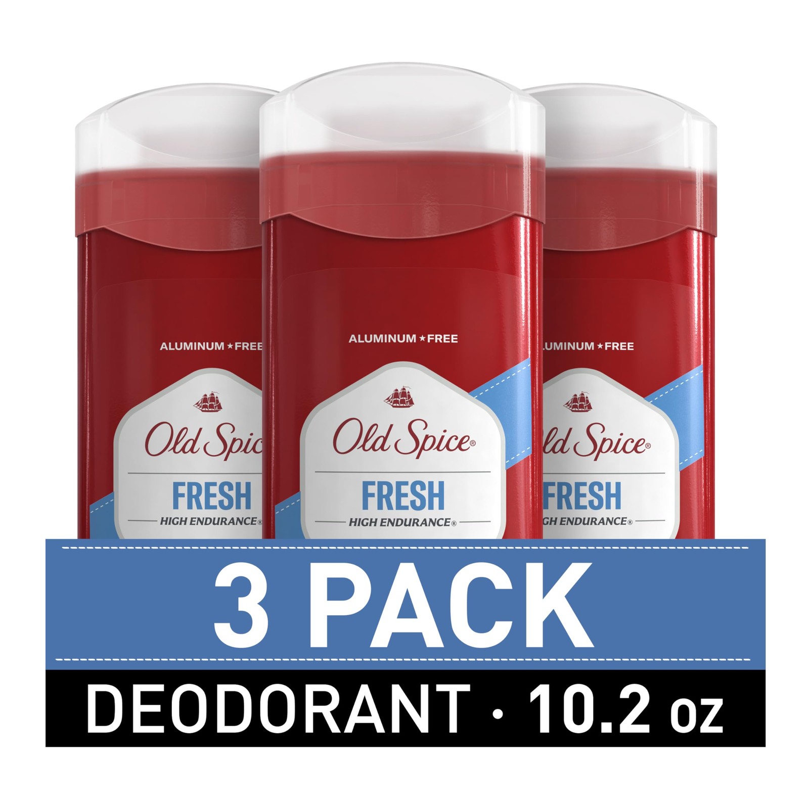 Old Spice Aluminum Free Deodorant For Men, High 3.4 Ounce (Pack of 3)