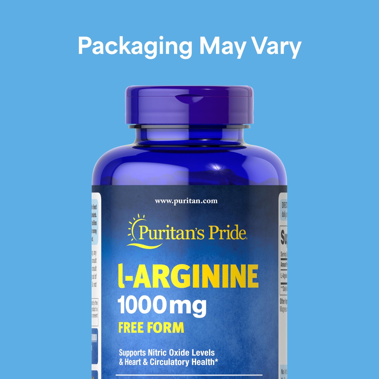 Puritan’s Pride L-Arinine 1000mg, Dietary 100 Count (Pack of 1), White