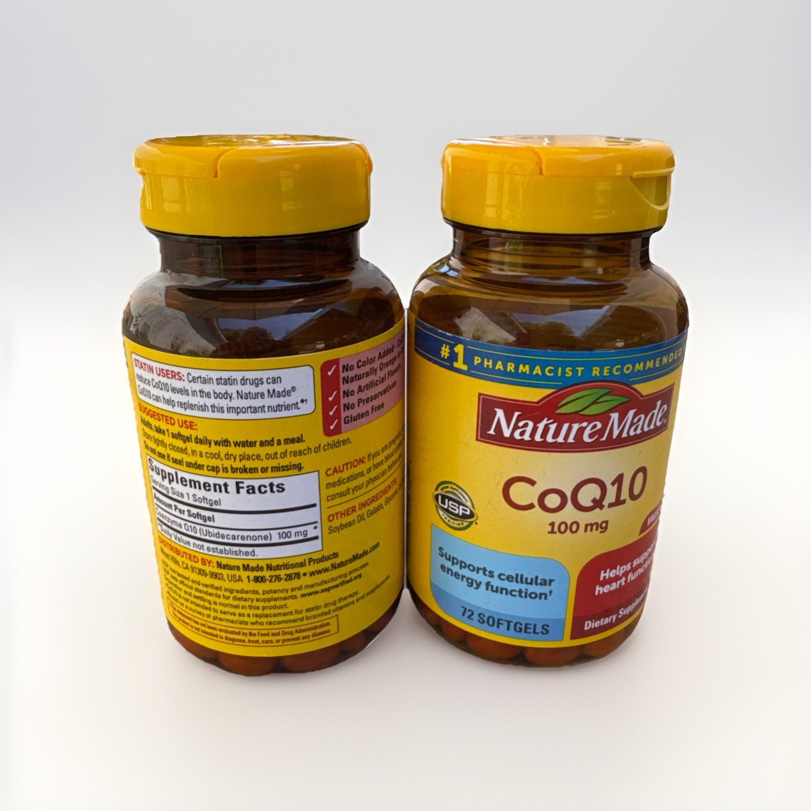 2 Pack Nature Made CoQ10 100 MG Dietary Supplement 72 Softgels X2 =144 EXP 1/28