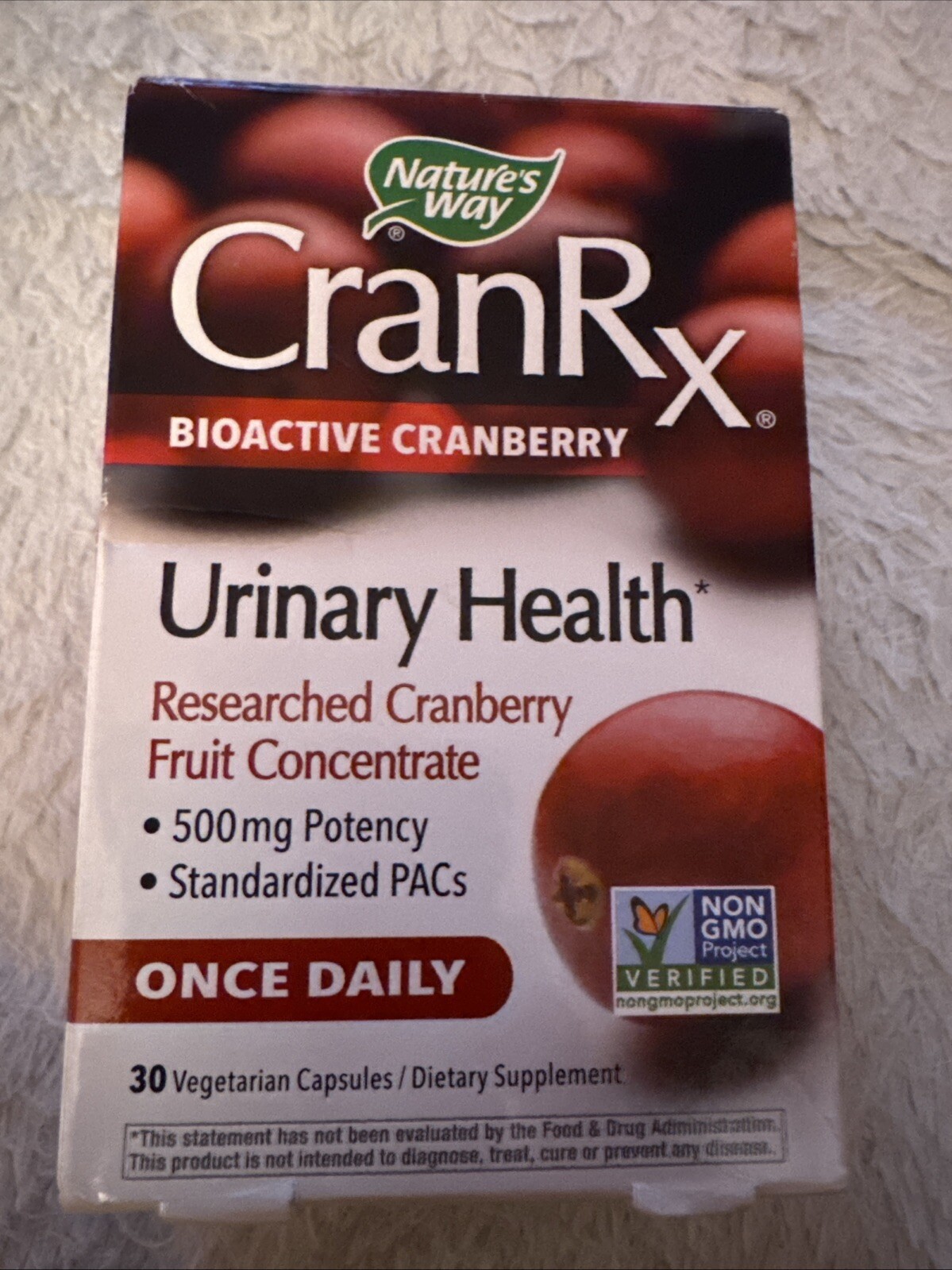 Natures Way CranRx URINARY HEALTH bioActive Cranberry 30 CAPSULES 07/2026