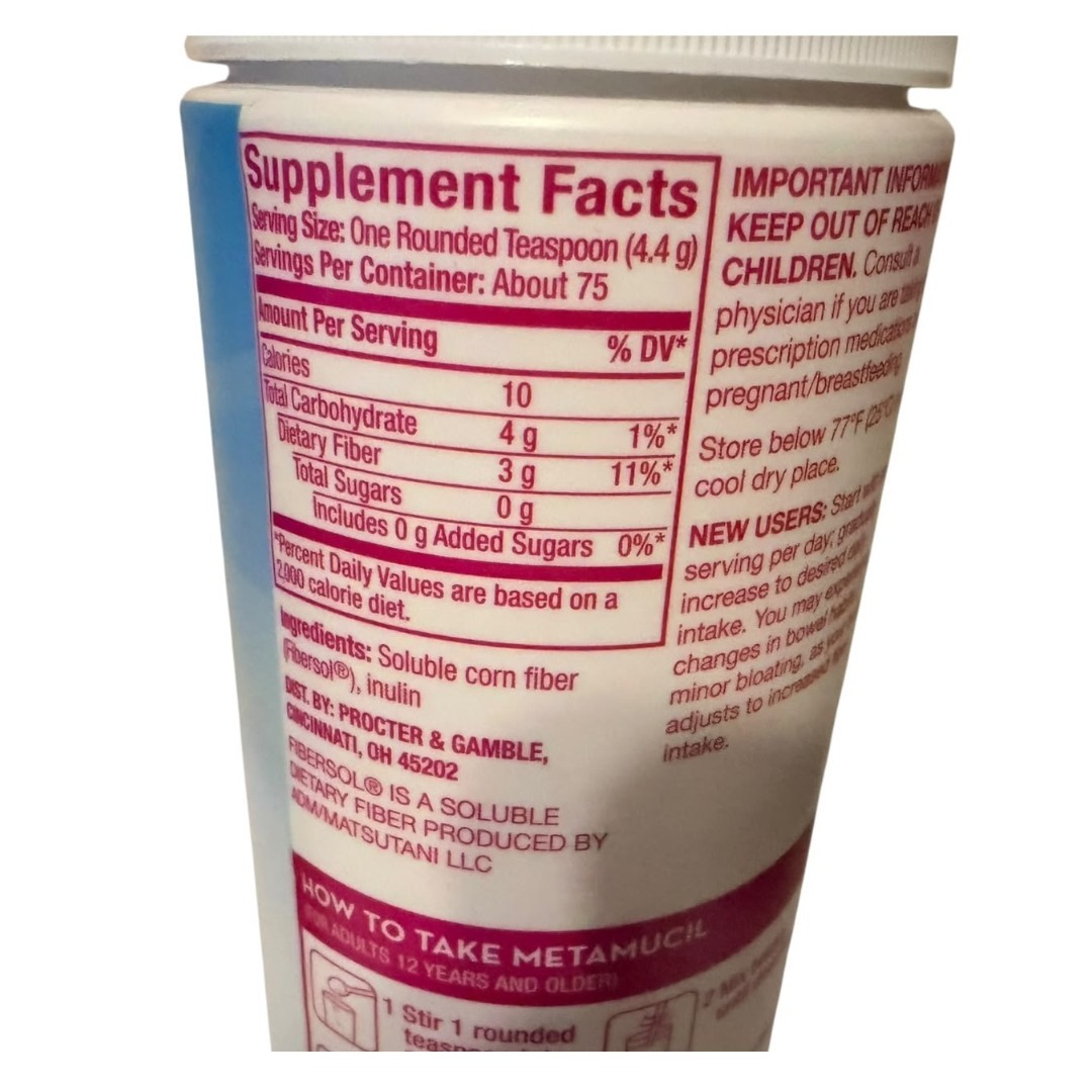 Metamucil Clear Fiber Blend Prebiotic Fiber Supplement 75 Servings Lot 3 02/28