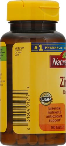 Nature Made Zinc 30 mg Tablets 100 Count Immune Health Antioxidant Support