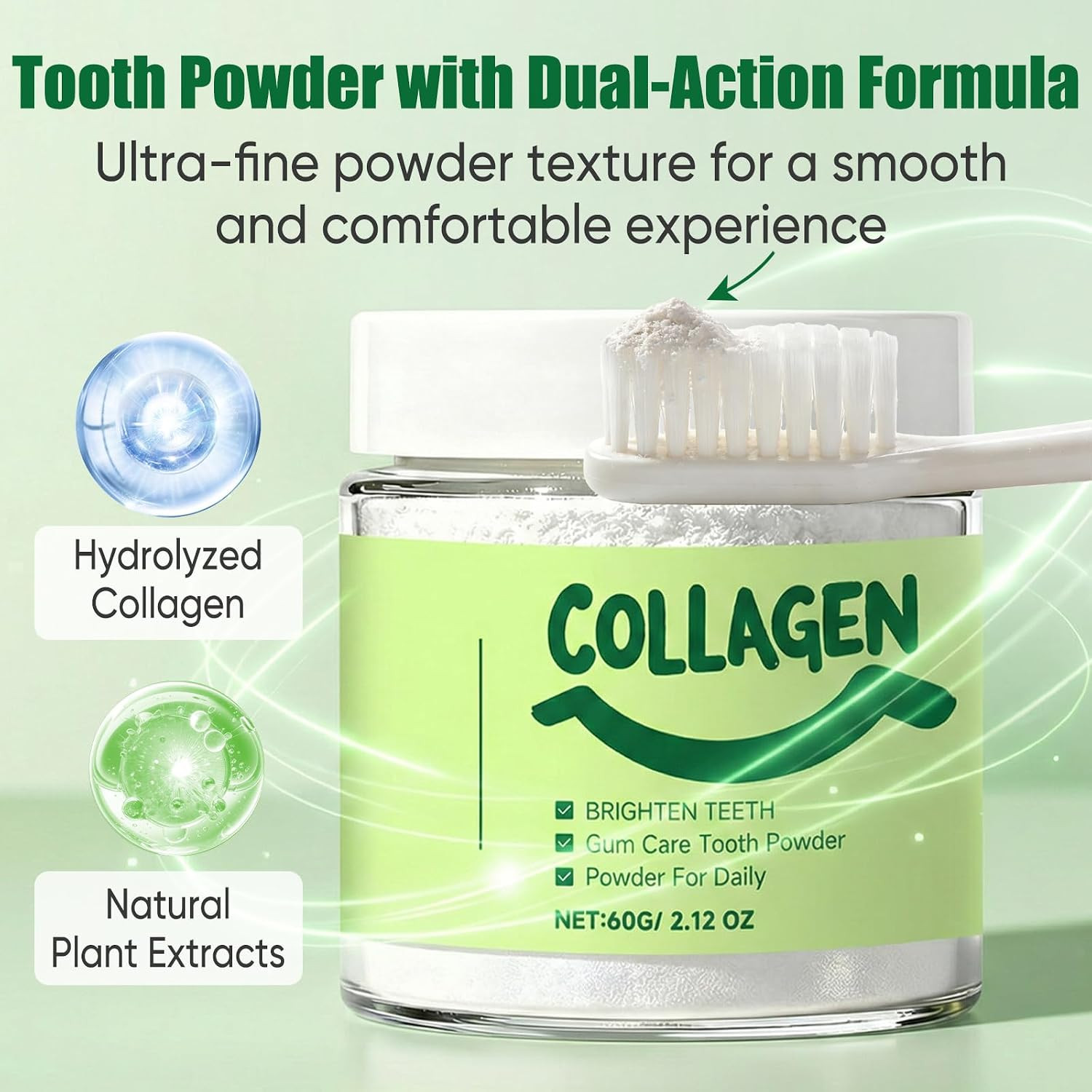Collagen Powder for Gums, Collagens Tooth Powder, Smile Strengthening Collagen P
