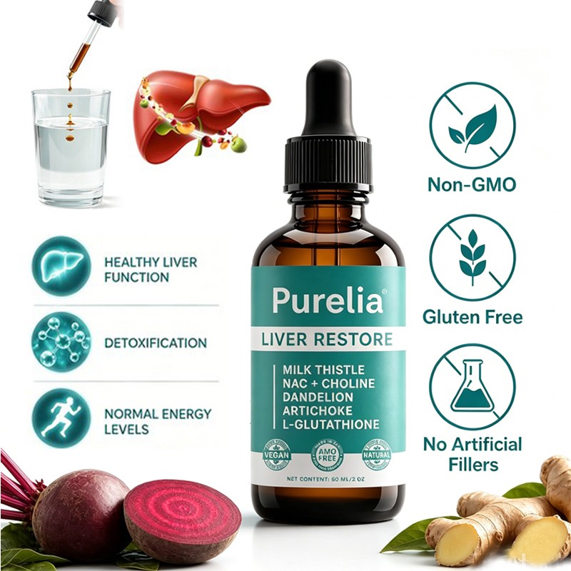 Purelia Liver Restore Drops -Complete Liver Support Supplement With Milk Thistle