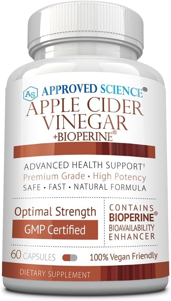Approved Science Apple Cider Vinegar Capsules with ‘The Mother’ and BioPerine