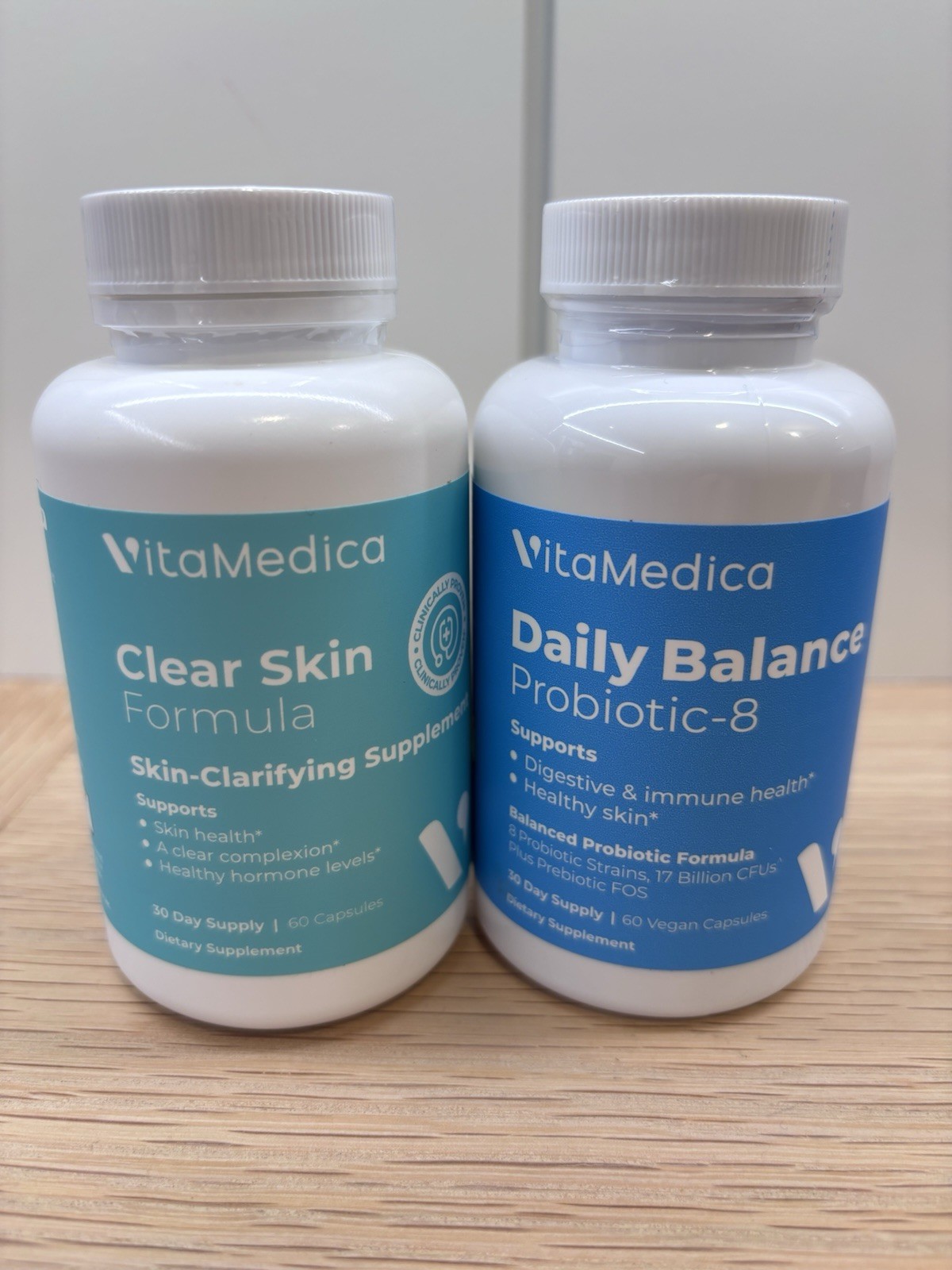 VitaMedica Clear Skin Formula Acne Nutraceutical + Probiotics Bundle