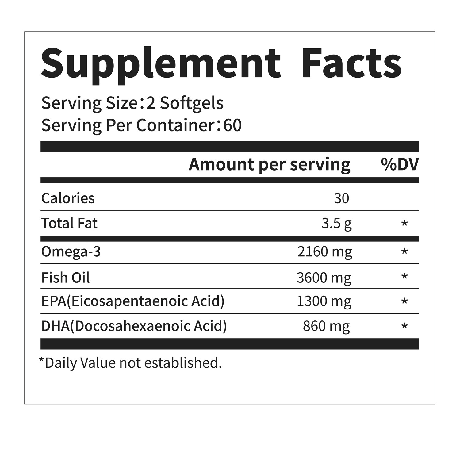 Triple Strength Omega 3 Fish Oil Supplement 2160 mg – EPA & DHA Fish Oil Omega 3