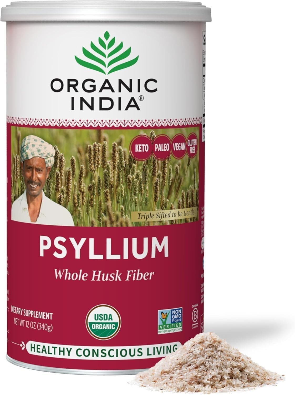 12 oz Psyllium Husk Powder – , Gluten-Free Fiber for Digestive Support