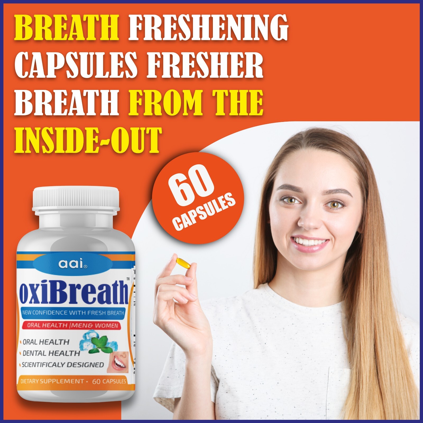 Combo Pack OxiBreath Breath Freshener,Bad Breath Odor Supplement for Men &Women