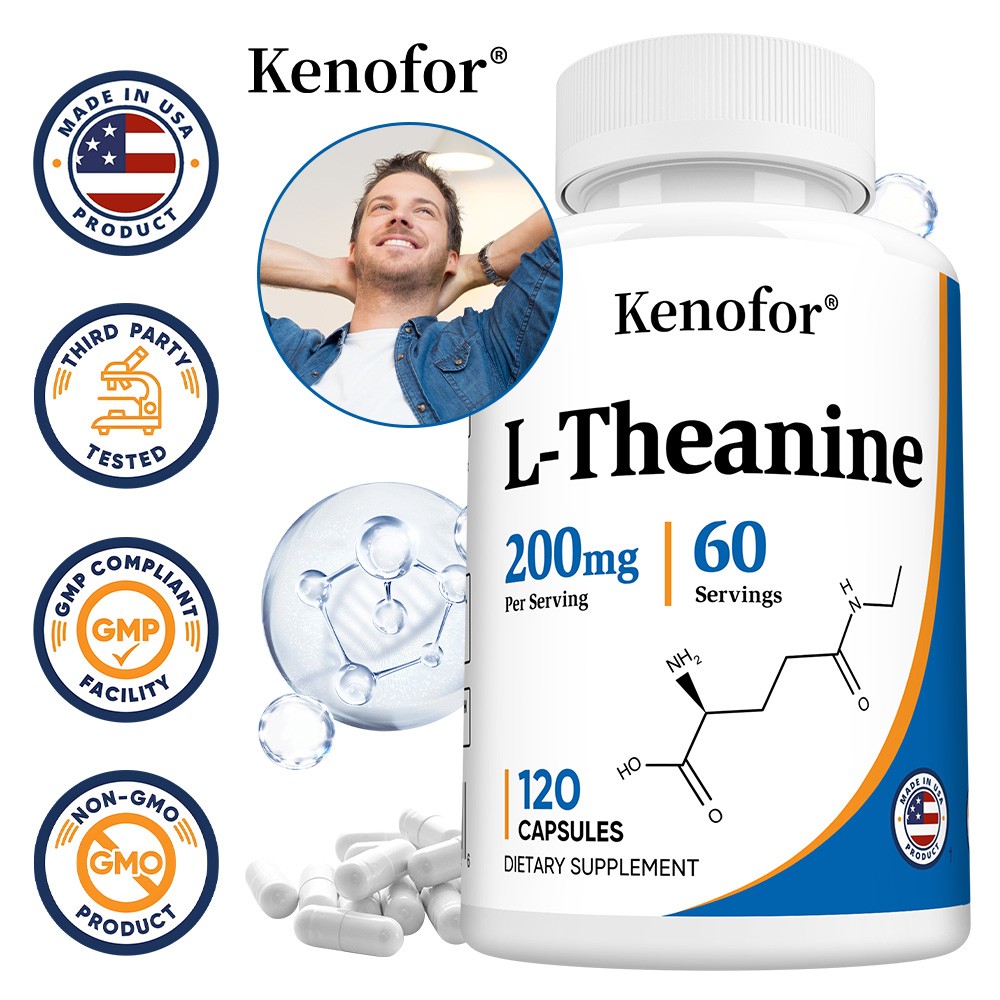 L-Theanine Promote Relaxation Support Stress Supplement Mind Health 120 Capsules