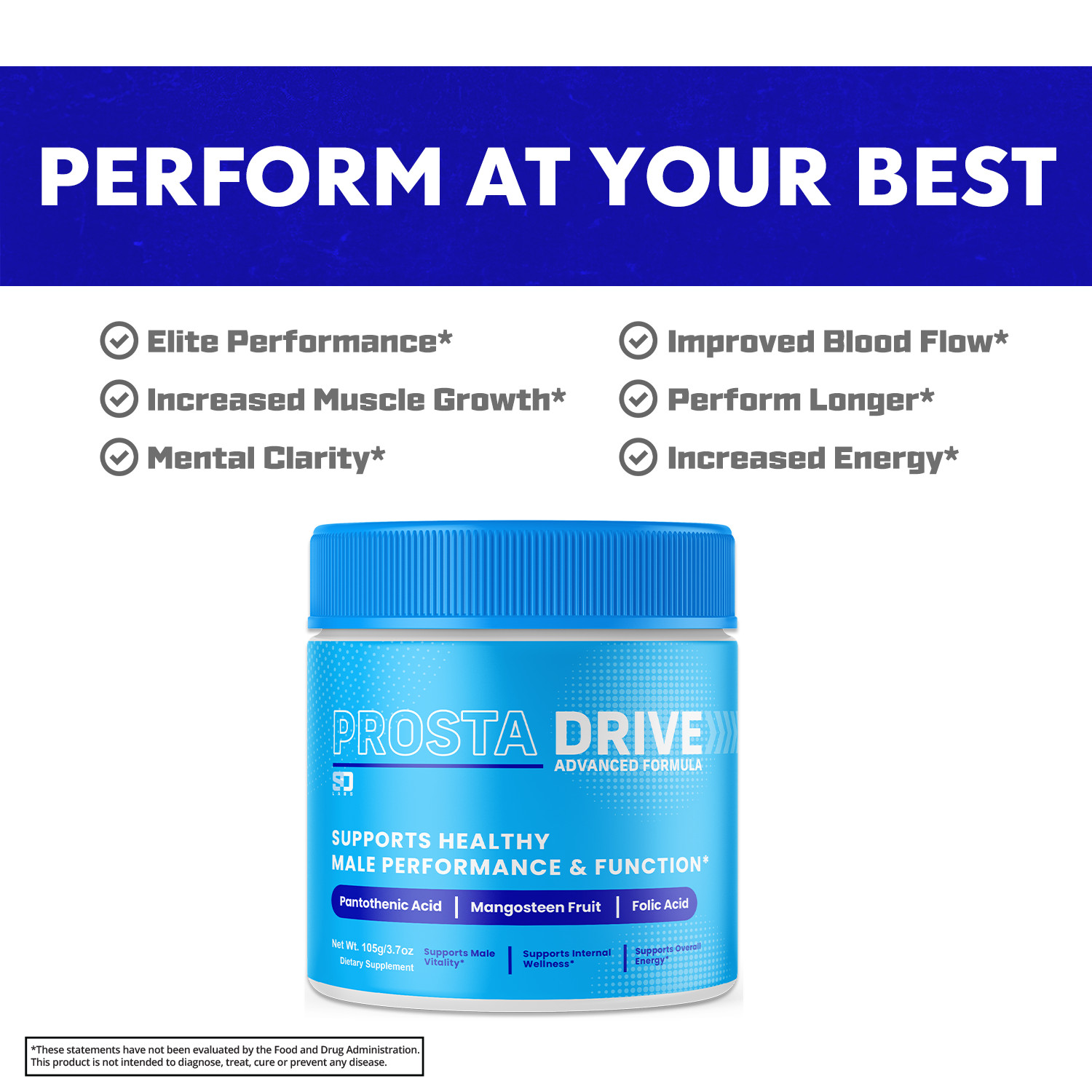 (5 Pack) Prosta Drive Powder – Enhances Energy, Male Vitality & Stamina
