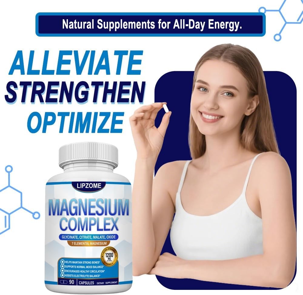 Magnesium Complex Supplement 1200mg – Advanced 7-in-1 Magnesium Blend – Glycinat