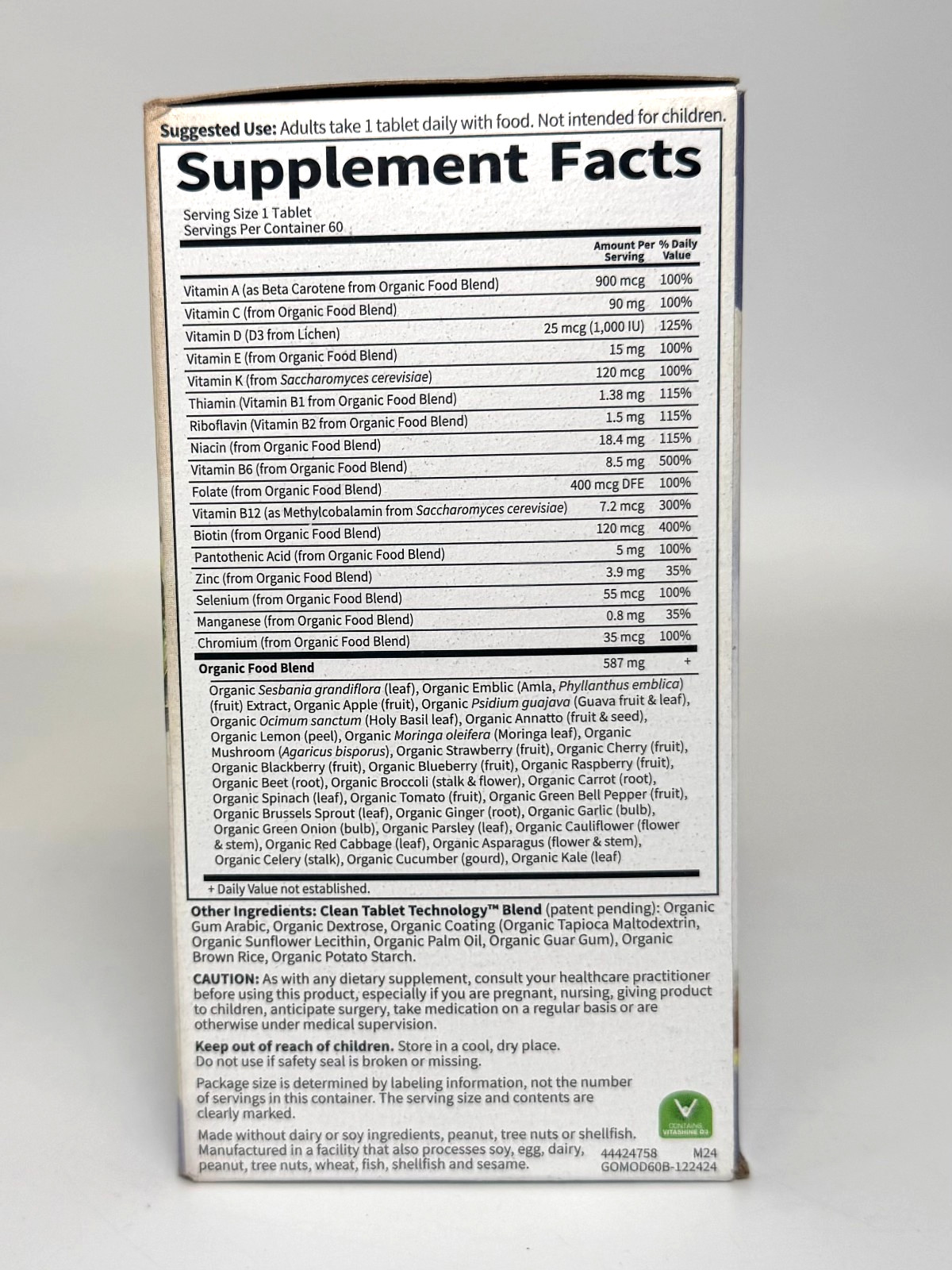 Garden of Life Once Daily Whole Food Multivitamin for Men – 60 ct *EXP 10/2026*