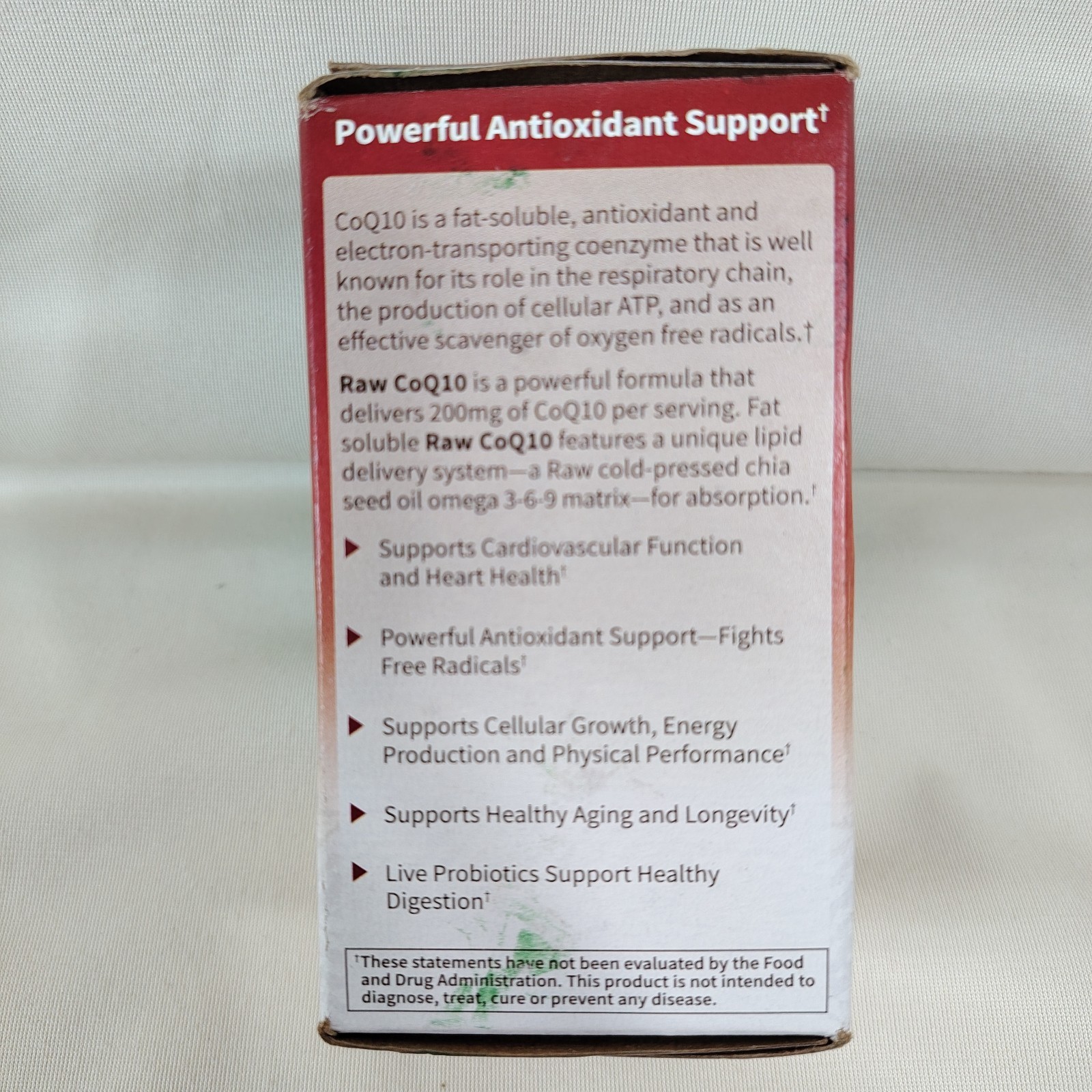 Garden of Life Raw CoQ10 200 mg 60 Vegan Capsules EXP:02/2027