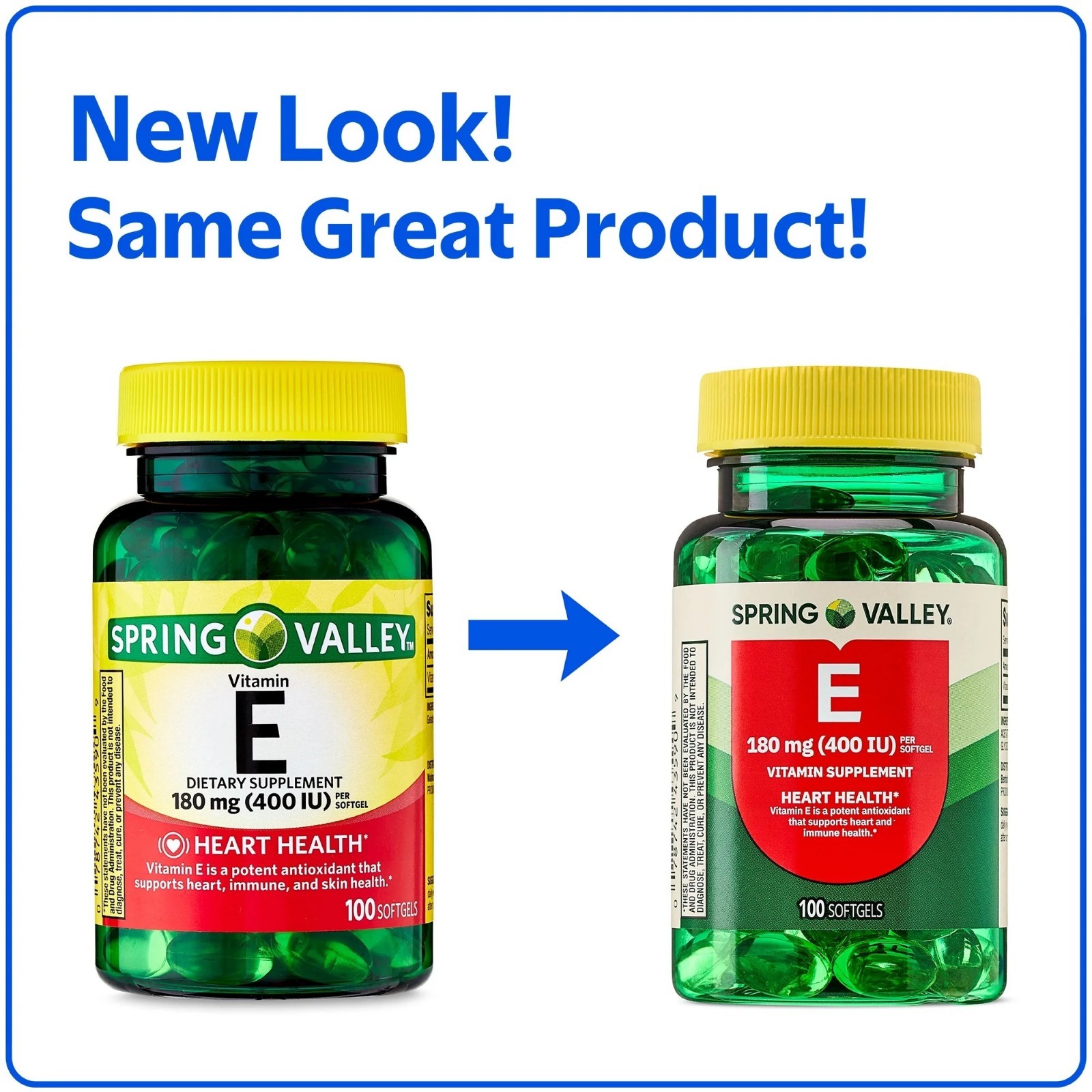 Vitamin E Heart Health Dietary Supplement Softgels, 180 mg (400 IU), 100 Count