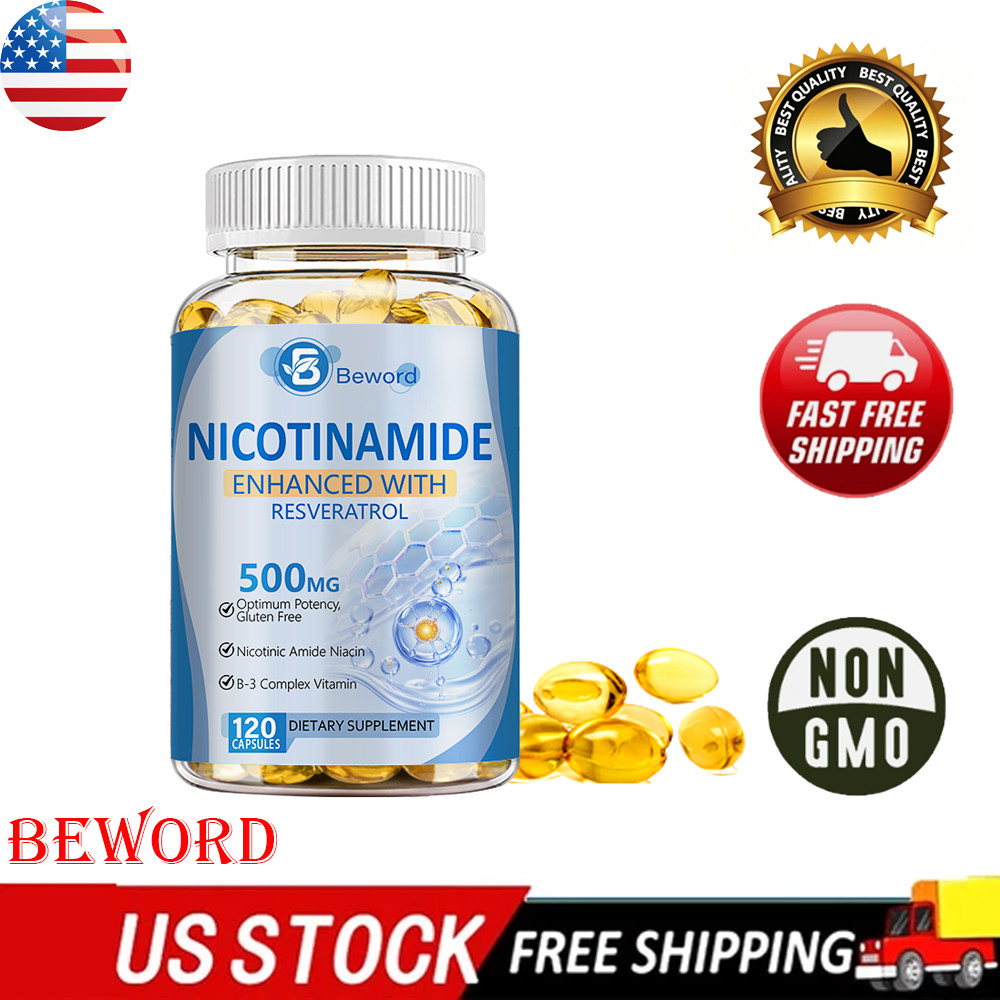 NAD Supplement for Anti-Aging,Energy,Focus / Nicotinamide Resveratrol 120 Caps