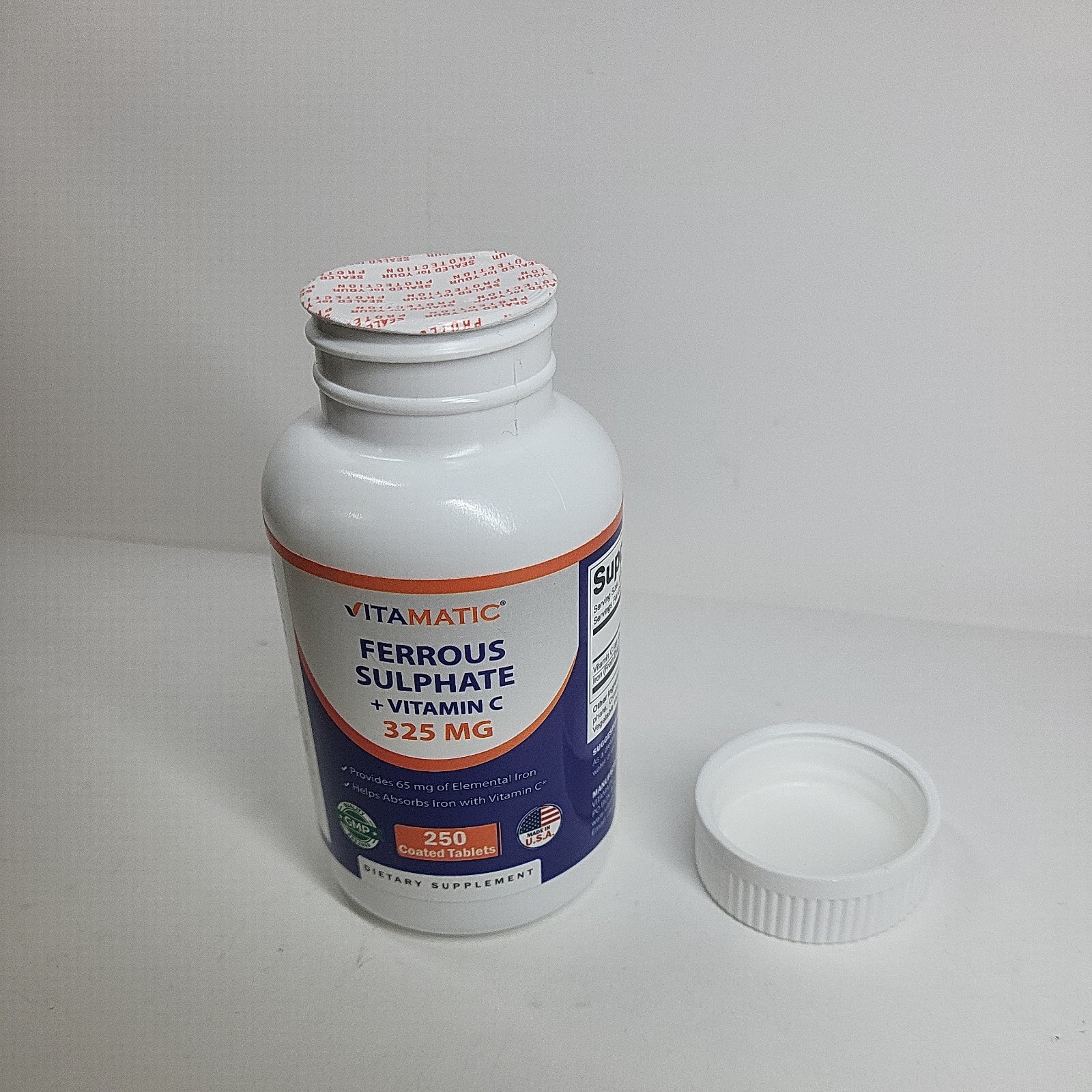 Exp.06/2028 Ferrous Sulphate + Vitamin C, 250 Coated Tablets