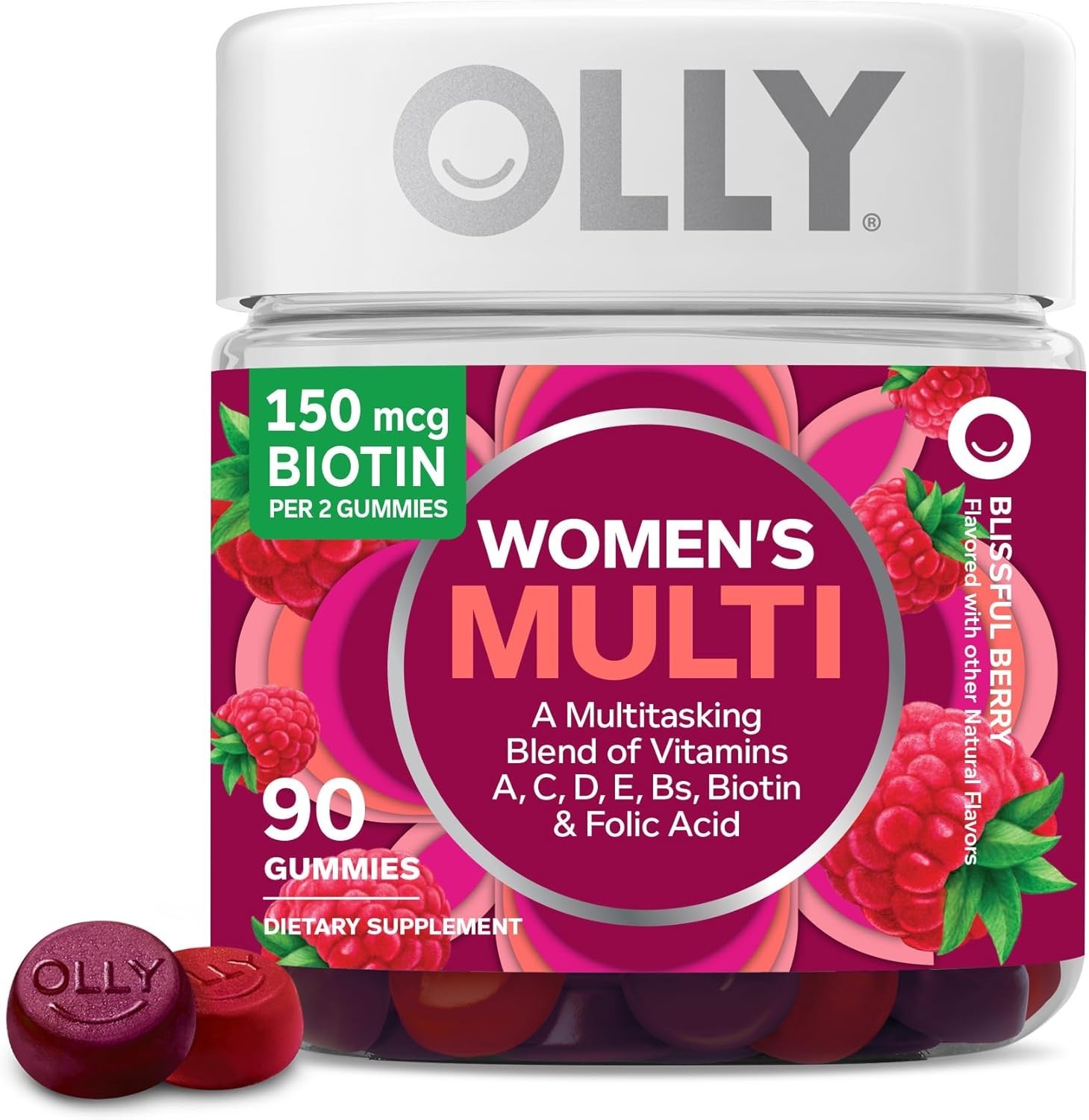Women’s Multivitamin Gummy, Vitamins A, D, C, E, Biotin, Folic Acid, Adult Ch…