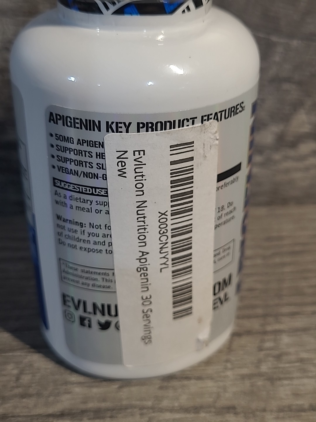 EVLution Nutrition, Apigenin, 30 Veggie Capsules Expires 10/2025