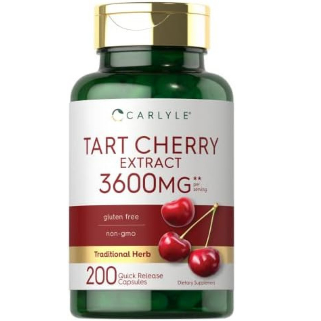 Tart Cherry Capsules 3600mg | 200 Pills | Max Potency Extract | Non-GMO Gluten