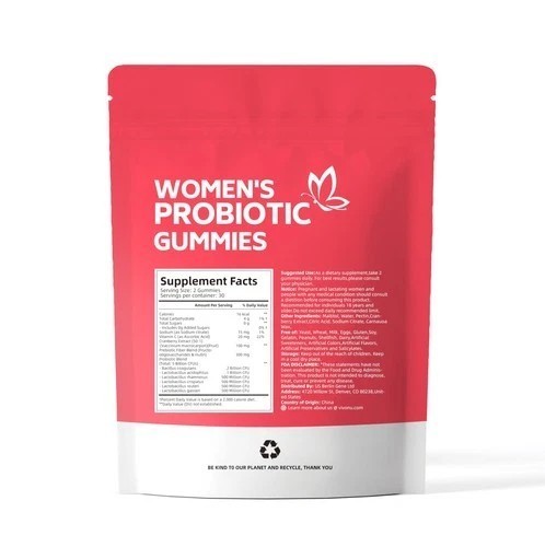 Cranberry Probiotic Gummies for Women – Vaginal&Immune Health,No Sugar,60 Pieces