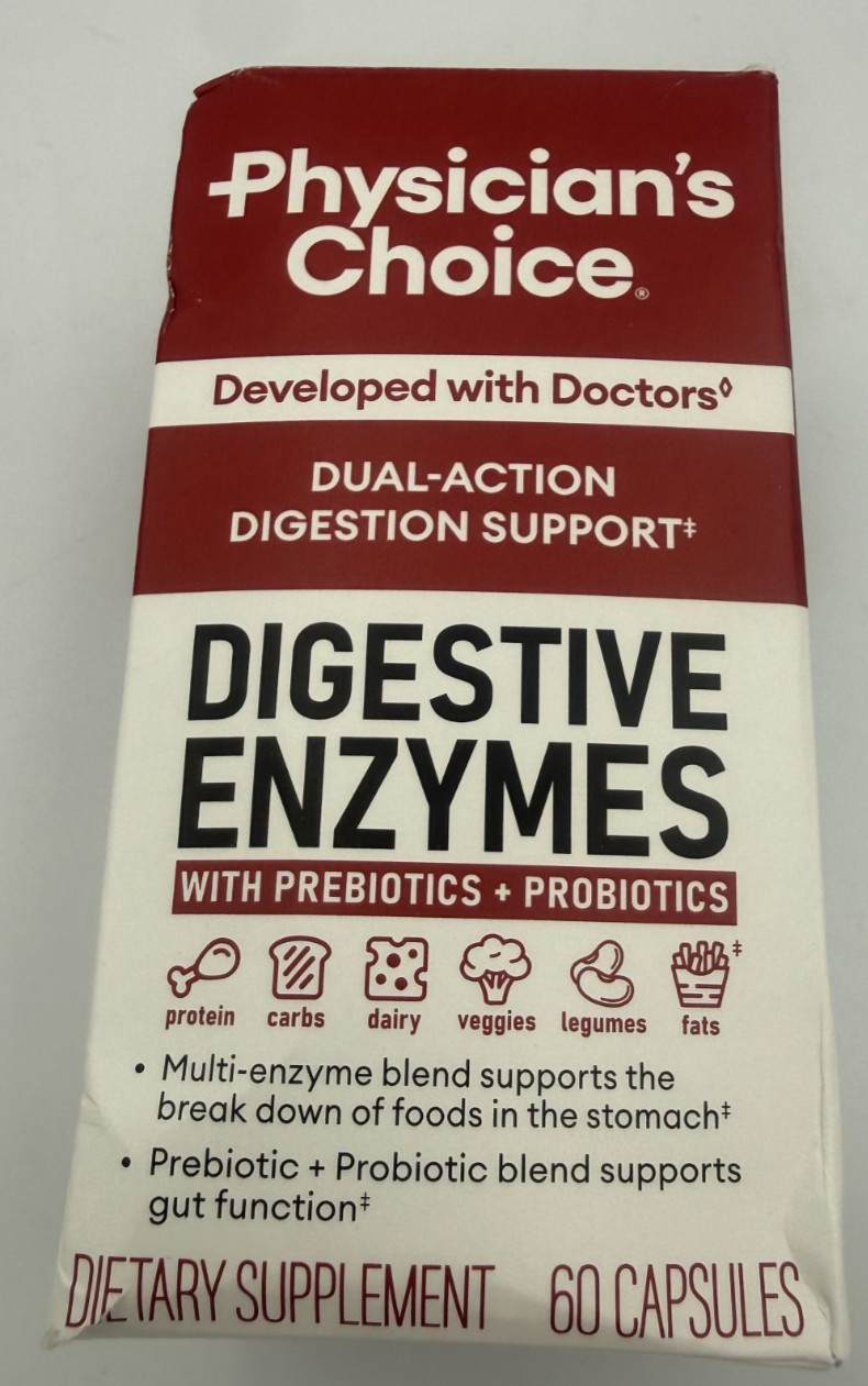 Physician’s Choice Digestive Enzymes Prebiotic Probiotic Supplement 60 Caps NEW