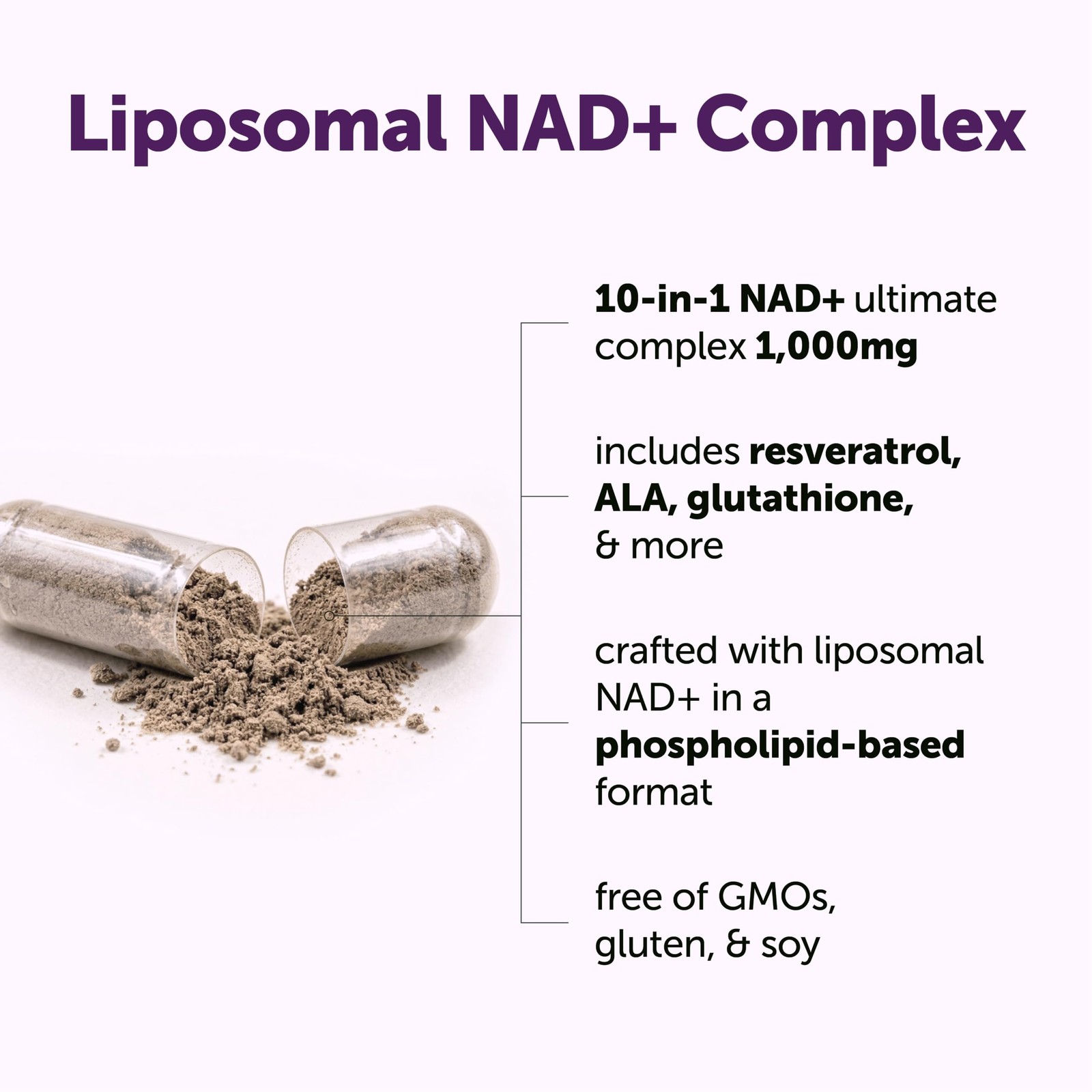 Micro Ingredients Liposomal NAD+ Ultimate Complex 1,000mg | 120 Veggie Capsul…
