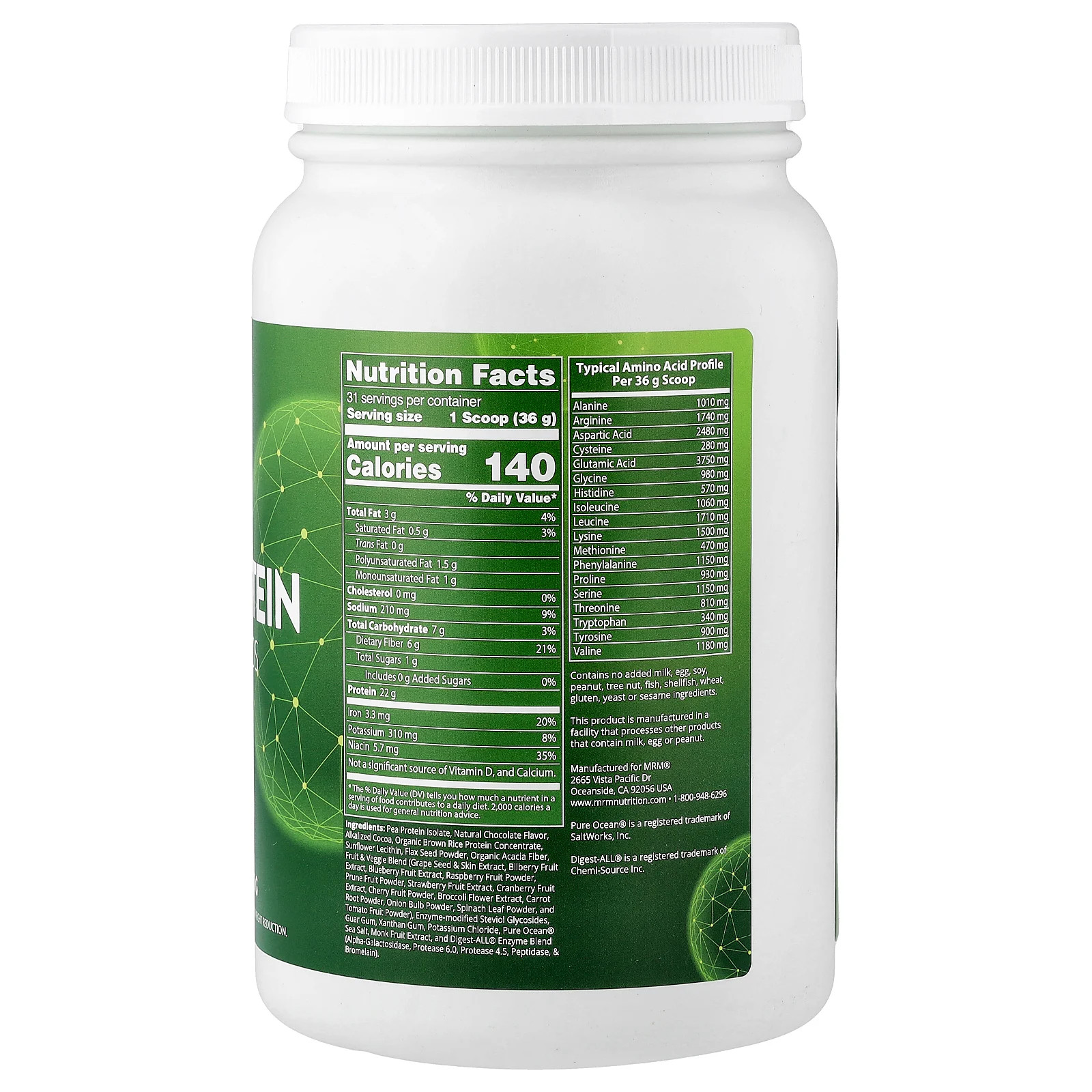 Veggie Protein with Superfoods, Chocolate Flavored, 2.5 lb (1,140 g)