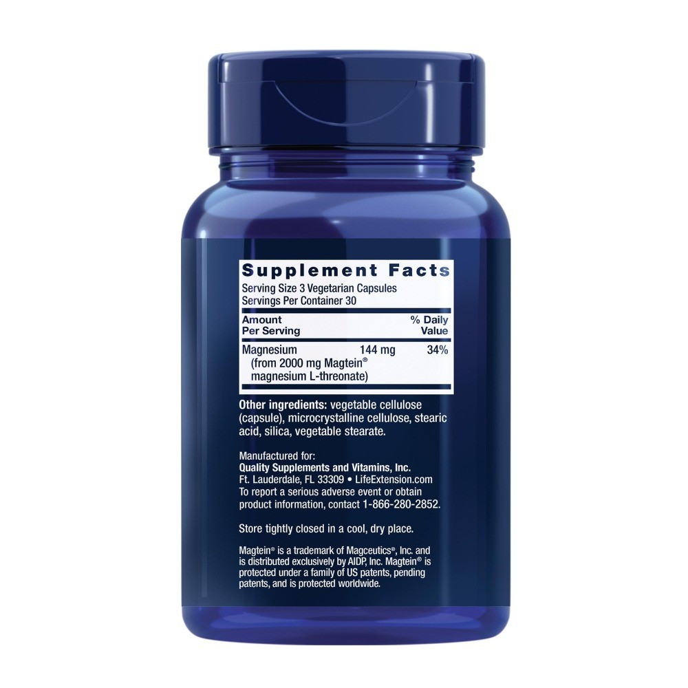 Life Extension Neuro-mag Magnesium L-threonate, Magnesium L-threonate,（90 caps）
