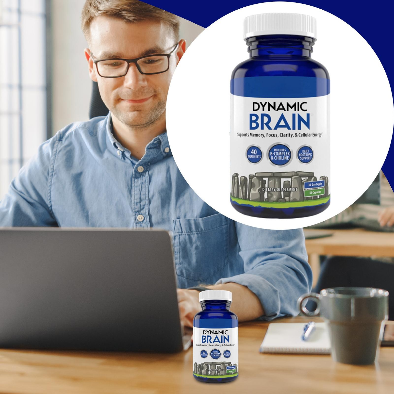 Brain Dynamic Supplement – Focus , Memory & Clarity Support , 60 Capsules * 1 –