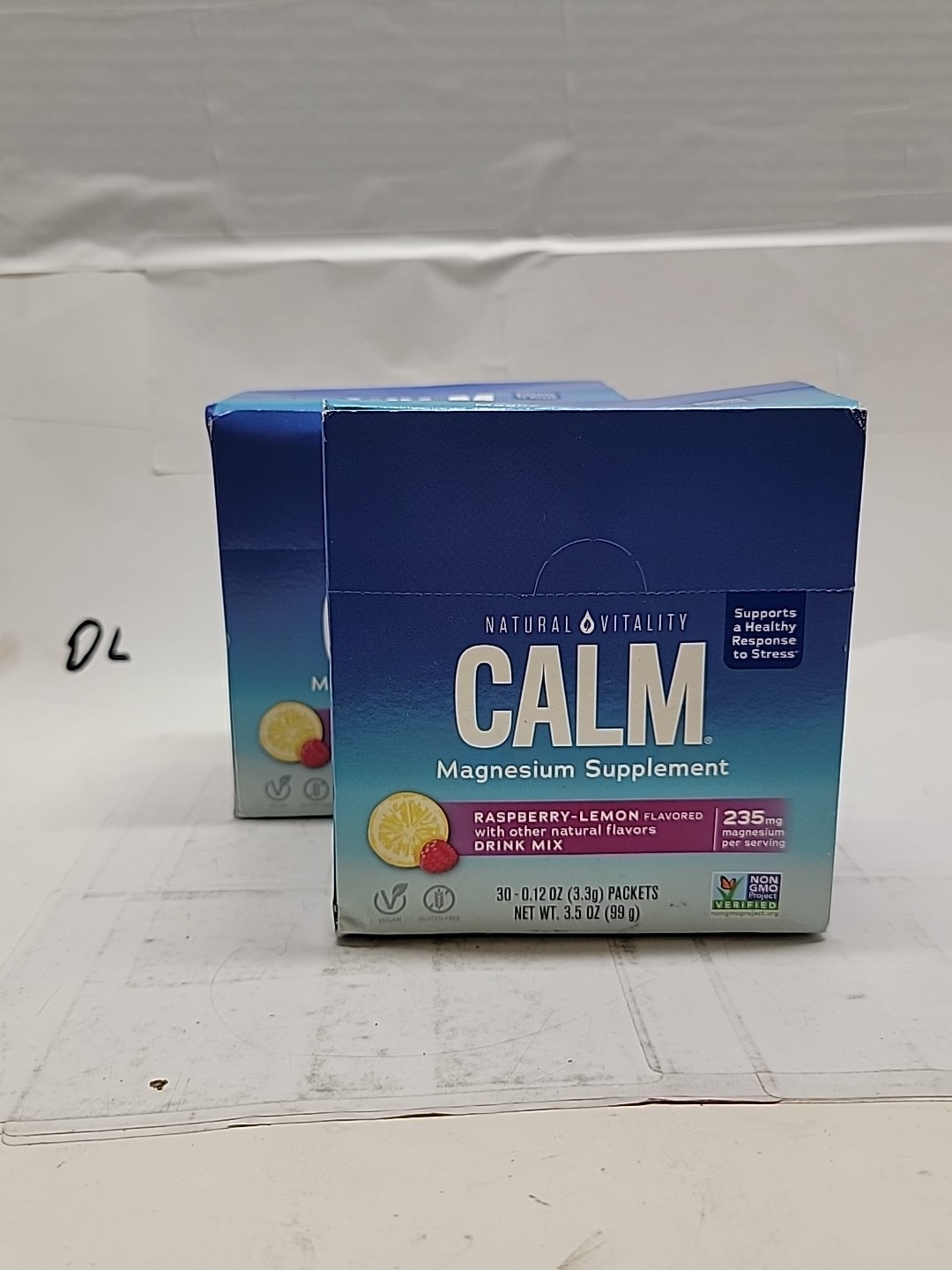 X2 Natural Vitality Calm, Magnesium Supplement – Raspberry-Lemon – Exp 08/2027