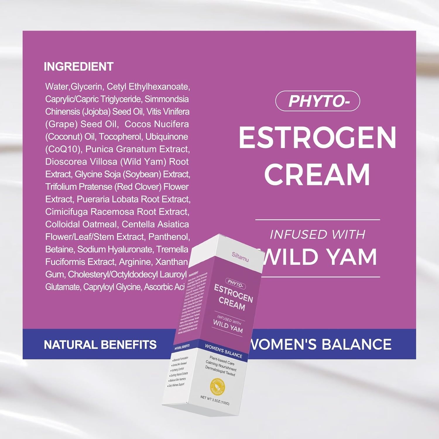 Hydrating Estrogen Cream for Women – Pueraria Mirifica Skin Firming, 3.5 oz