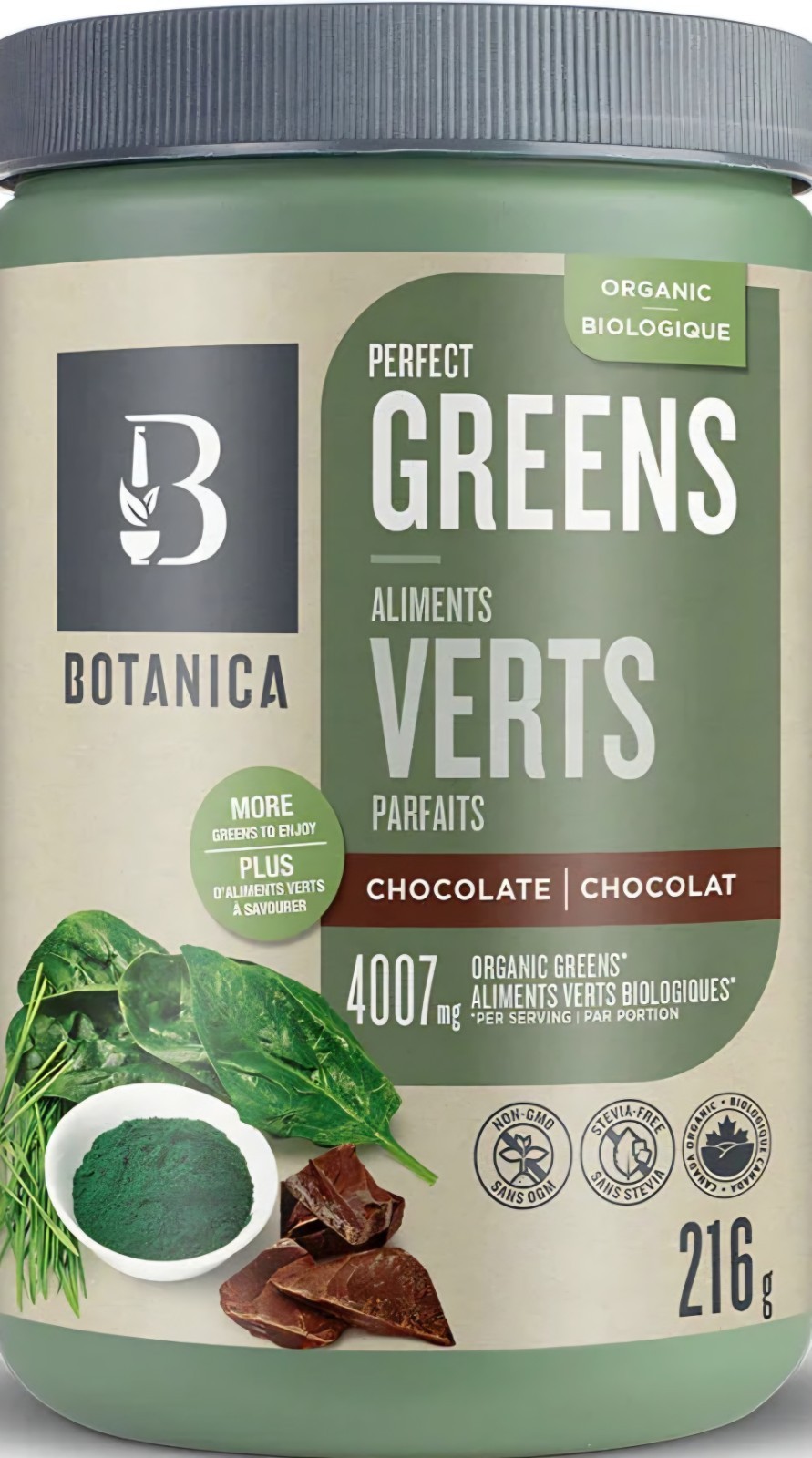 Botanica Organic Perfect Greens 2-Pack Chocolate + Superfruit Vegan Canadian