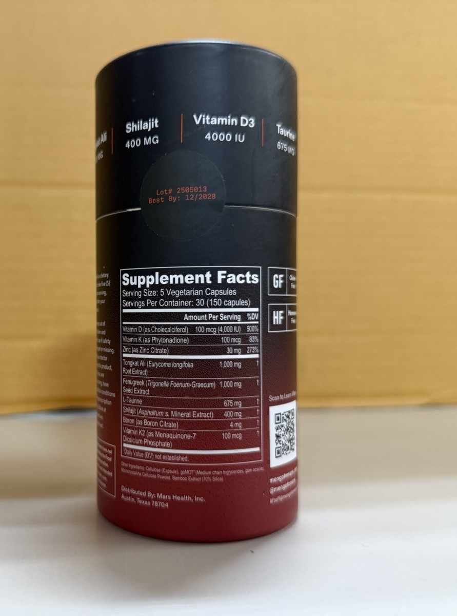 MARS MEN Testosterone Booster Men Natural Supplement Premium BB 12/28 NEW