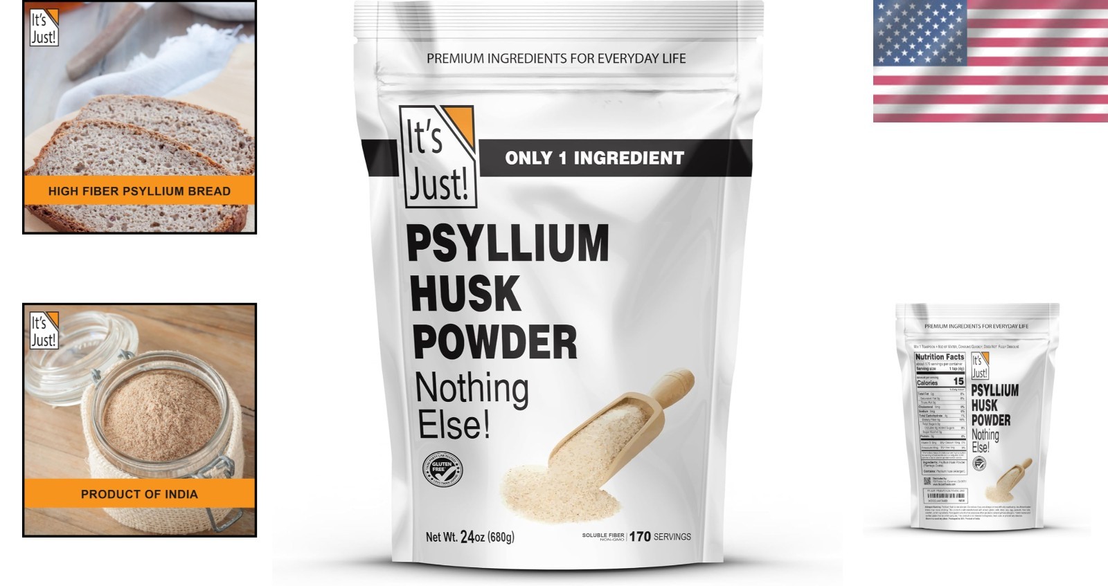 Husk Powder 24oz – Easy Mixing Dietary Fiber for Digestive Health