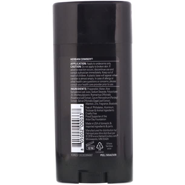 Herban Cowboy Forest Deodorant Maximum Protection 2.8 8.4 Ounce (Pack of 1)