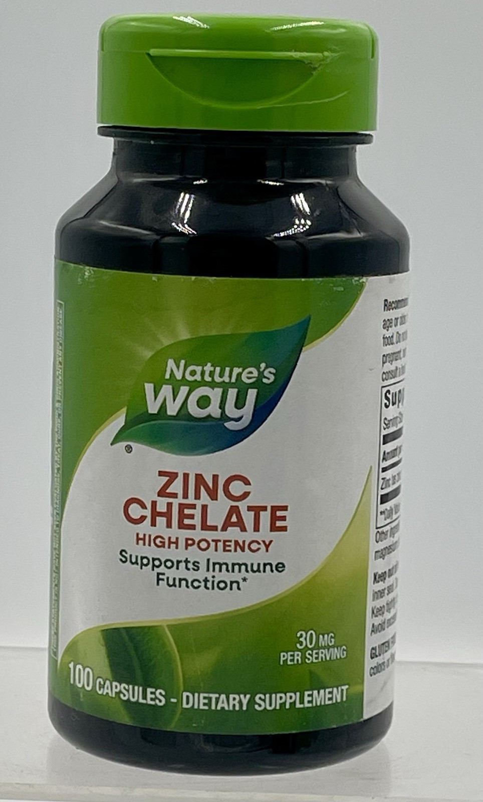 Lot of 3 Nature’s Way Zinc Chelate 30mg 100 Capsules Each 300 Total EXP 03/2028