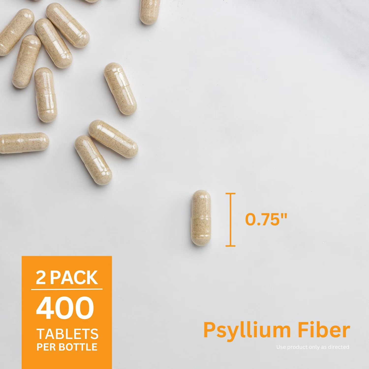 2 Pack – Member’s Mark Fiber Capsules 100% Psyllium 400 ct (Total 800)