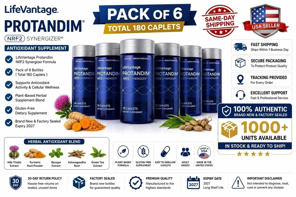 LifeVantage’ Protandim NRF2 Synergizer 180 Caplets–Pack of 6(180 Caplets) Sealed