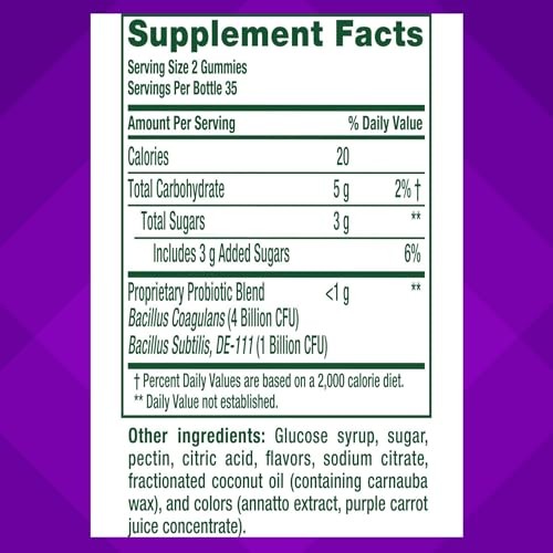 vitafusion Probiotic Gummy Supplements, Raspberry, Peach and Mango Flavors,