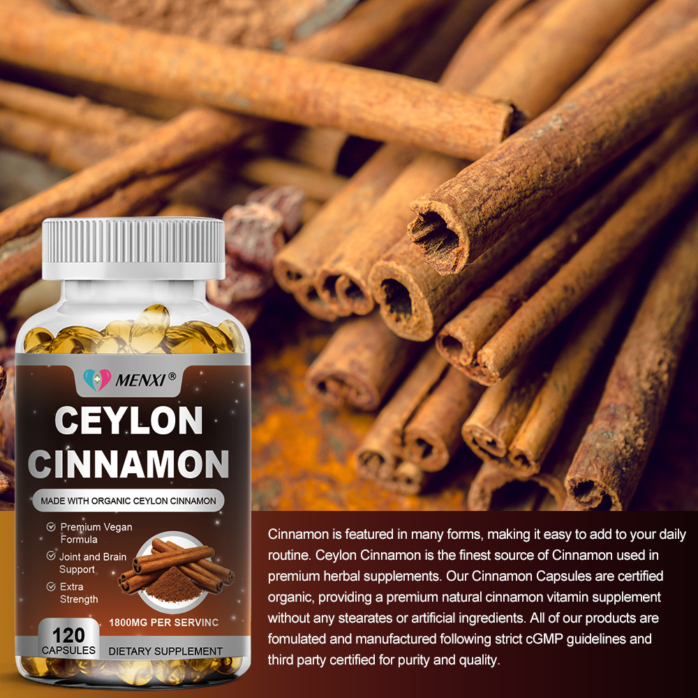 Pure Cinnamon Capsules, True Sri Lanka Certified Organic Ceylon Cinnamon 240ct