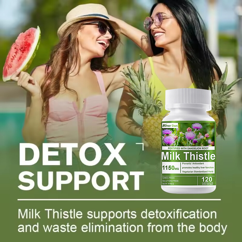 Organic Milk Thistle 1150 mg Strength 120 Veggie Caps 80% Silymarin 30:1