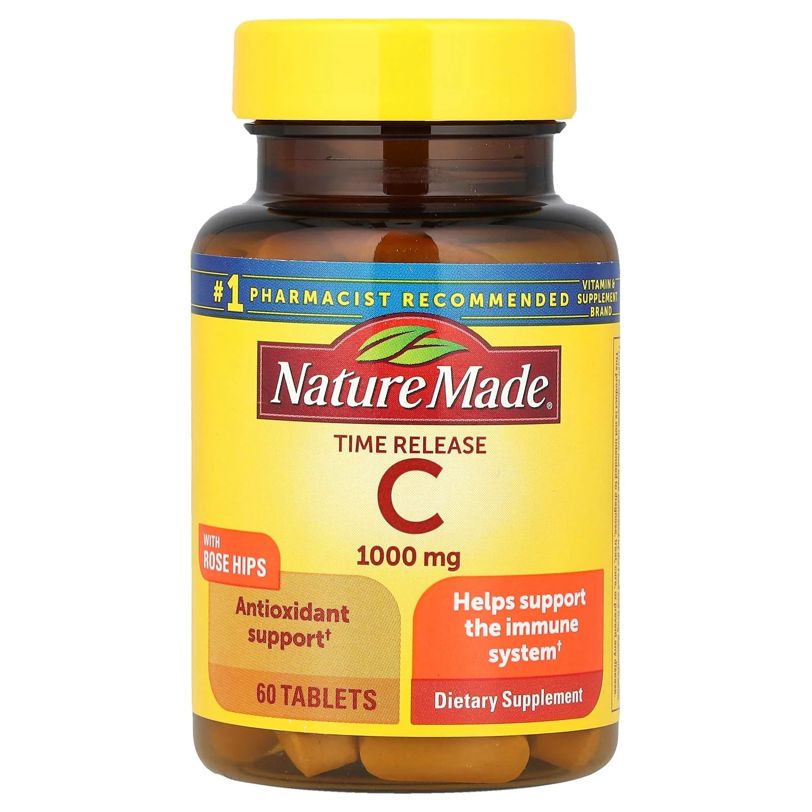 2 X Nature Made, Vitamin C with Rose Hips, Time Release, 1,000 mg, 60 Tablets