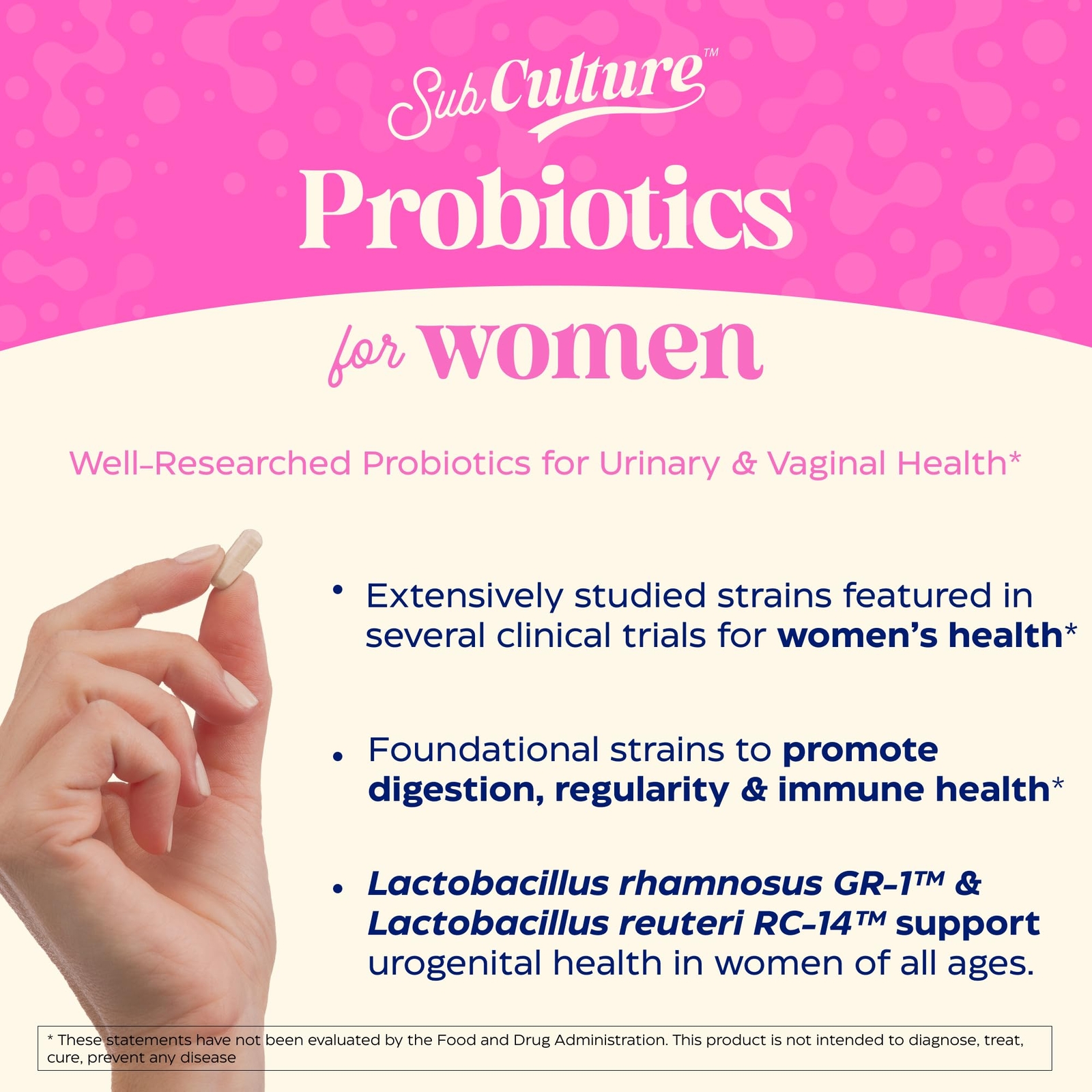Enzymedica SubCulture Probiotics for Women’s Vaginal & Urinary Health 50 Bill…