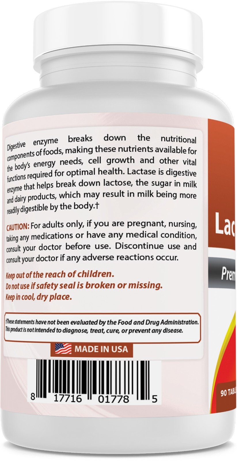 Best Naturals Lactase Enzyme 9000 FCC 90 Tablets