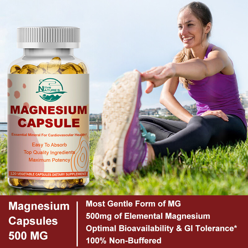 Magnesium Glycinate Capsules 500mg Per Serving-Highest Potency 120/240/480 Pills