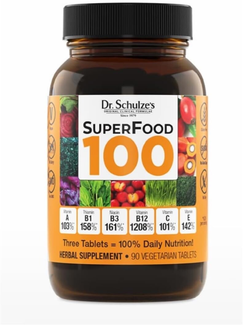 Dr Schulze’s Superfood 100 Vitamin and Mineral Herbal 90 tabs, increased energy
