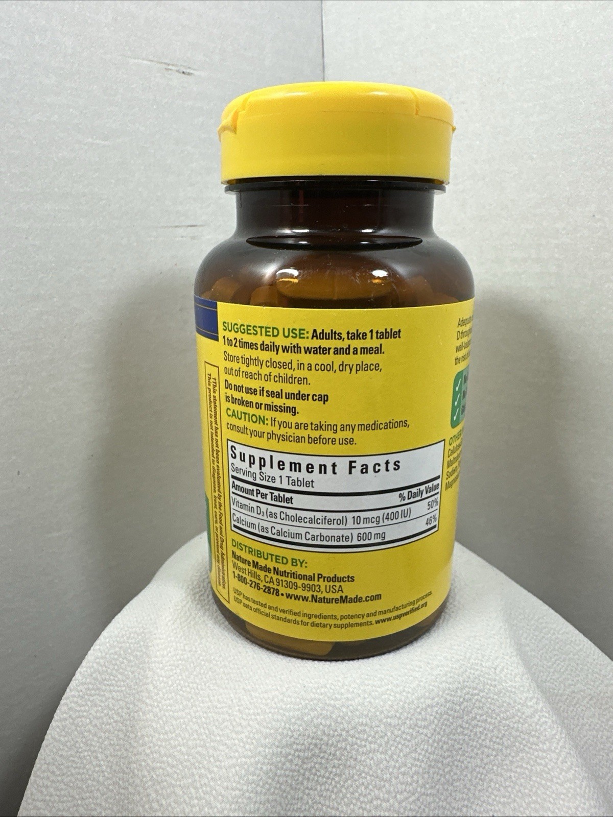 !!!! 3 Pack !!!!!! Nature Made Calcium with Vitamin D3 600 mg 120 Tabs. Exp 9/27