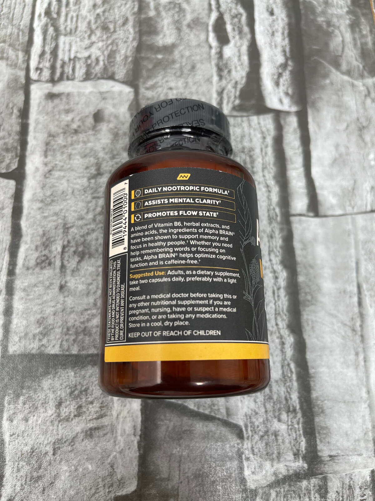 Onnit Alpha Brain Daily Cognitive Support 30 Capsules Memory Exp: 07/2025 New